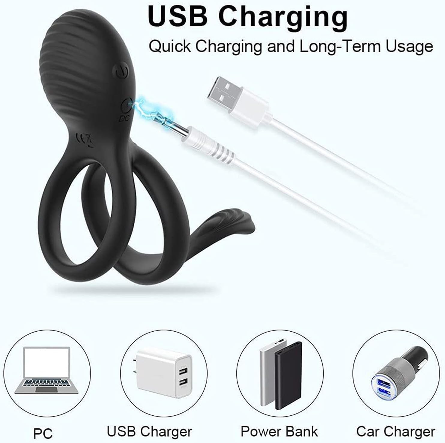 Bague pour homme, avec télécommande, vibromasseur rechargeable