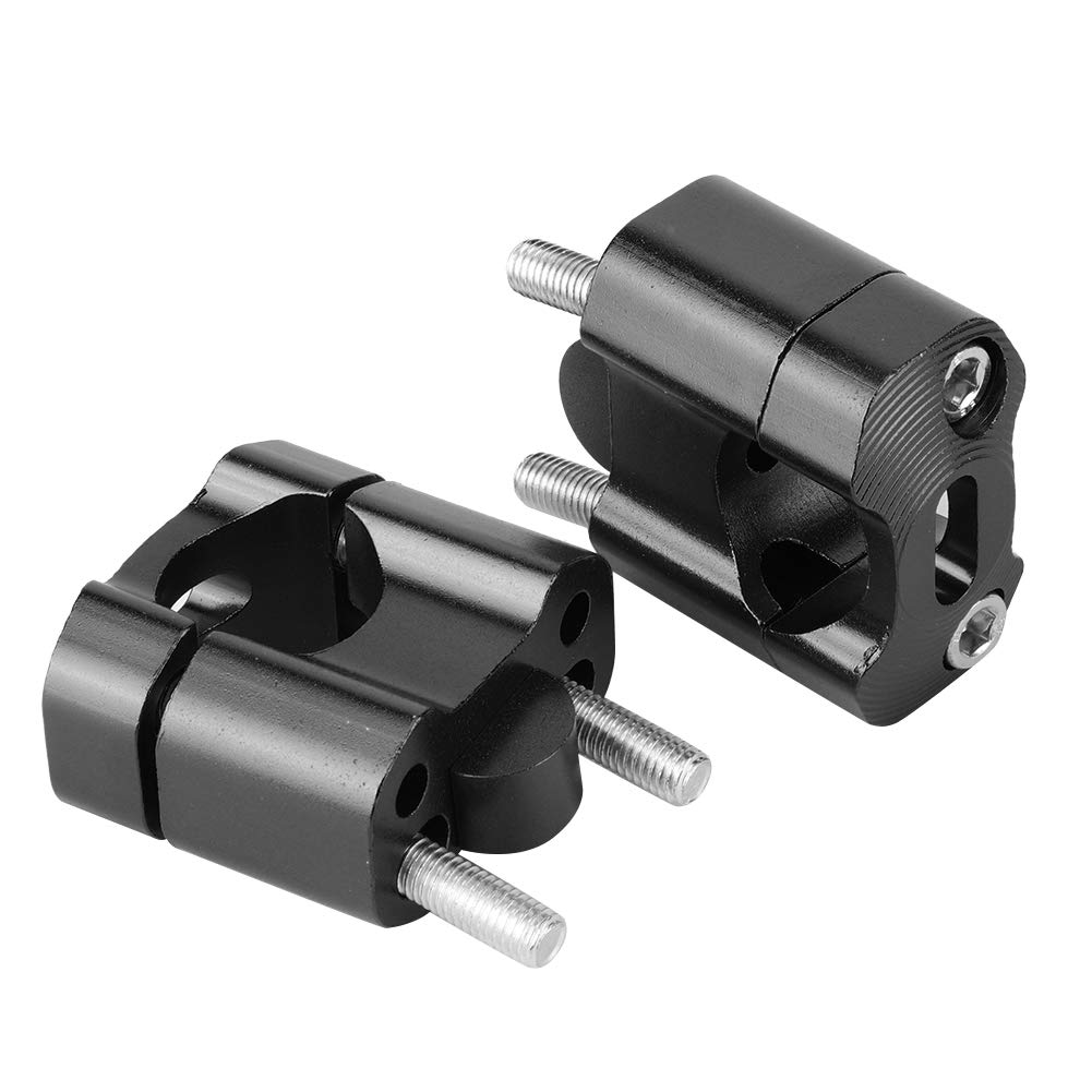 Qiilu Coppia 22mm/28mm 1/8in 7/8in Moto Manubrio Morsetti di Montaggio Riser Adattatore CNC in Lega di Alluminio (Nero) D5m971