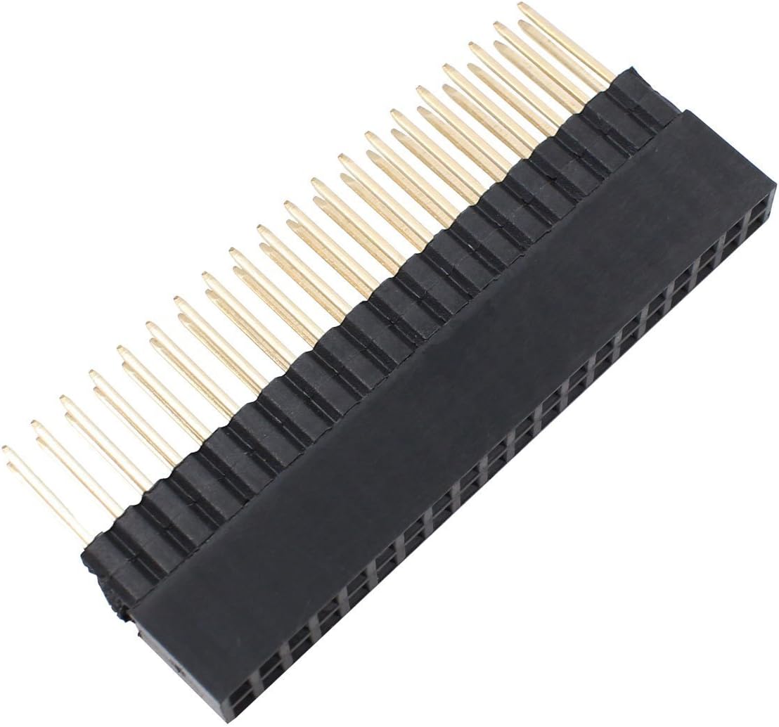 HELLOYEE 2x20 Pins Extra Tall Female 0.1" Pitch Stacking Header for Raspberry Pi A+ Pi Model B+ Pi 2 Pi 3 Pi 4 (Pack of 5)