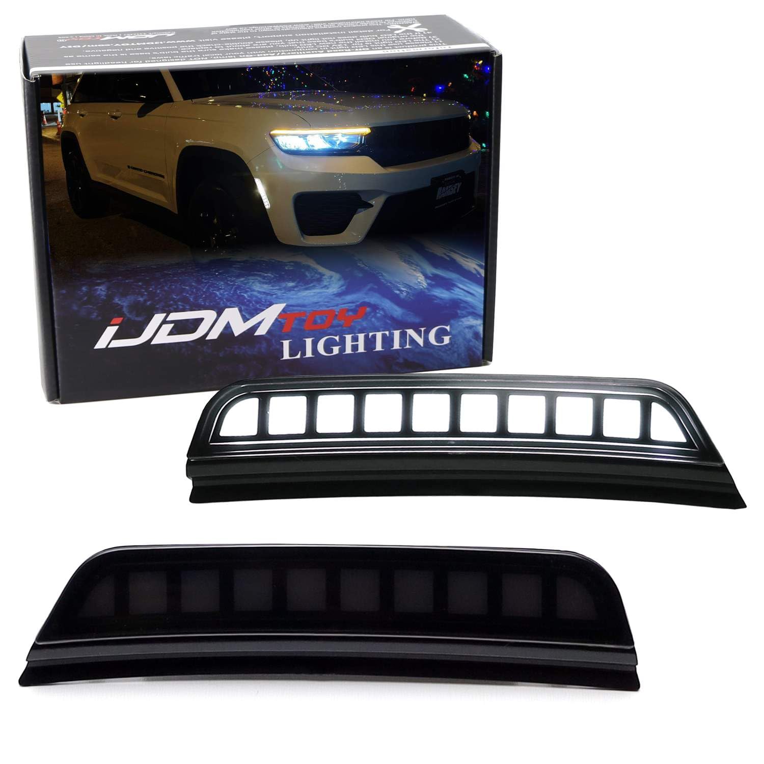 Amazon.com: iJDMTOY Dark Smoked Lens White/Ice Blue Driving
