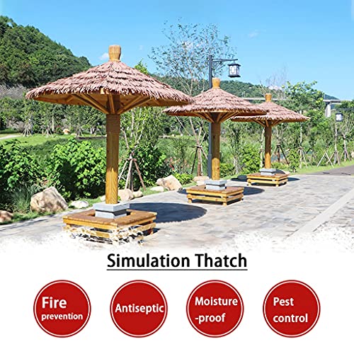 Simulation Thatch Tile Palm Thatch Roll Artificial Thatch Tile Plastic Pe Straw Roof Decorative Fireproof And Anti-Aging Fake Thatch Man-Made Thatch 0.5X0.5M(1.64X1.64Ft)(Size : 2Pcs,Colour: Yellow B #TOP3
