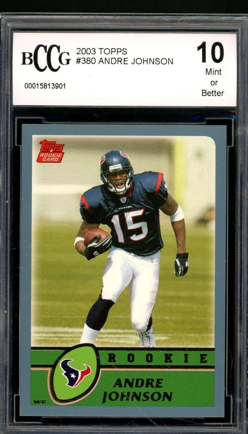 Andre Johnson Card 2003 Topps #380 BGS BCCG 10 - Unsigned Football Cards