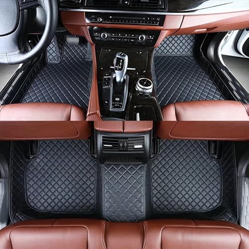YaruicarCustom Car Floor Mats for 99.99% Sedan SUV Sports Car Men Women Protection Full Coverage Pads Anti-Slip Leather Floor Lining All Weather Car Floor Mats (Black)