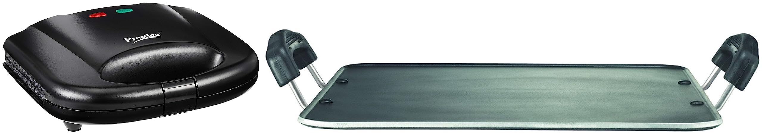 Prestige Aluminium Omega Select Plus Residue Free Non-Stick Heavy Gauge Square Tawa, 30 cm, Black PGMFB 800 Watt Grill Sandwich Toaster with Fixed Grill Plates, Black-image-15