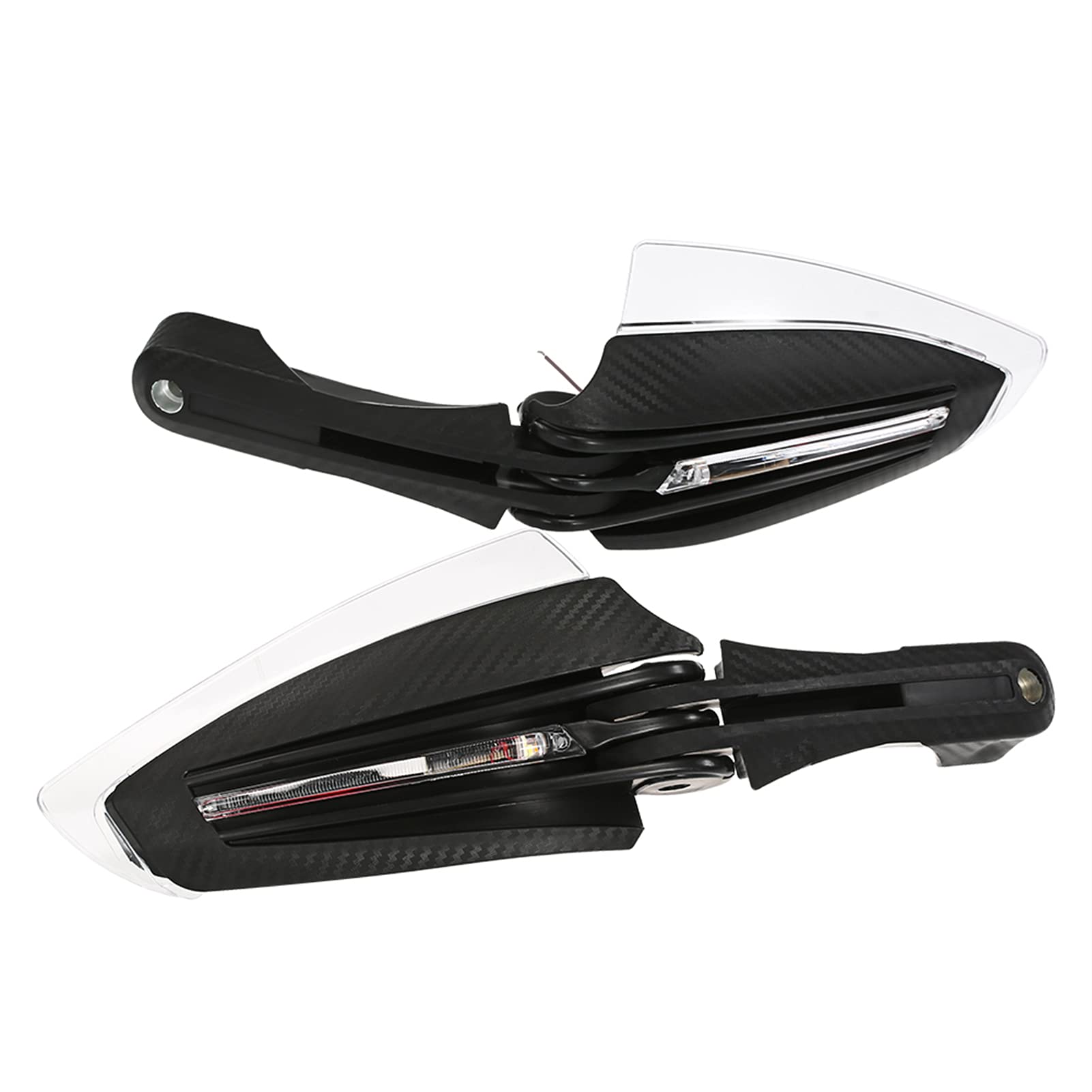 Paramani per Moto con Luci LED Indicatori di Direzione Protezione Manubrio Hand Brush Guards Sicurezza Notturna e Design Aerodinamico