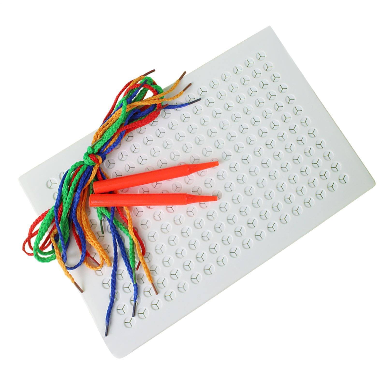 Lacing String Boards - DIY Threading Weaving Toy For Kids, Stitching Board, Calm Down Activity With Colored Ropes, Lacing Card Set | For Girls Boys Preschool Home School Gift