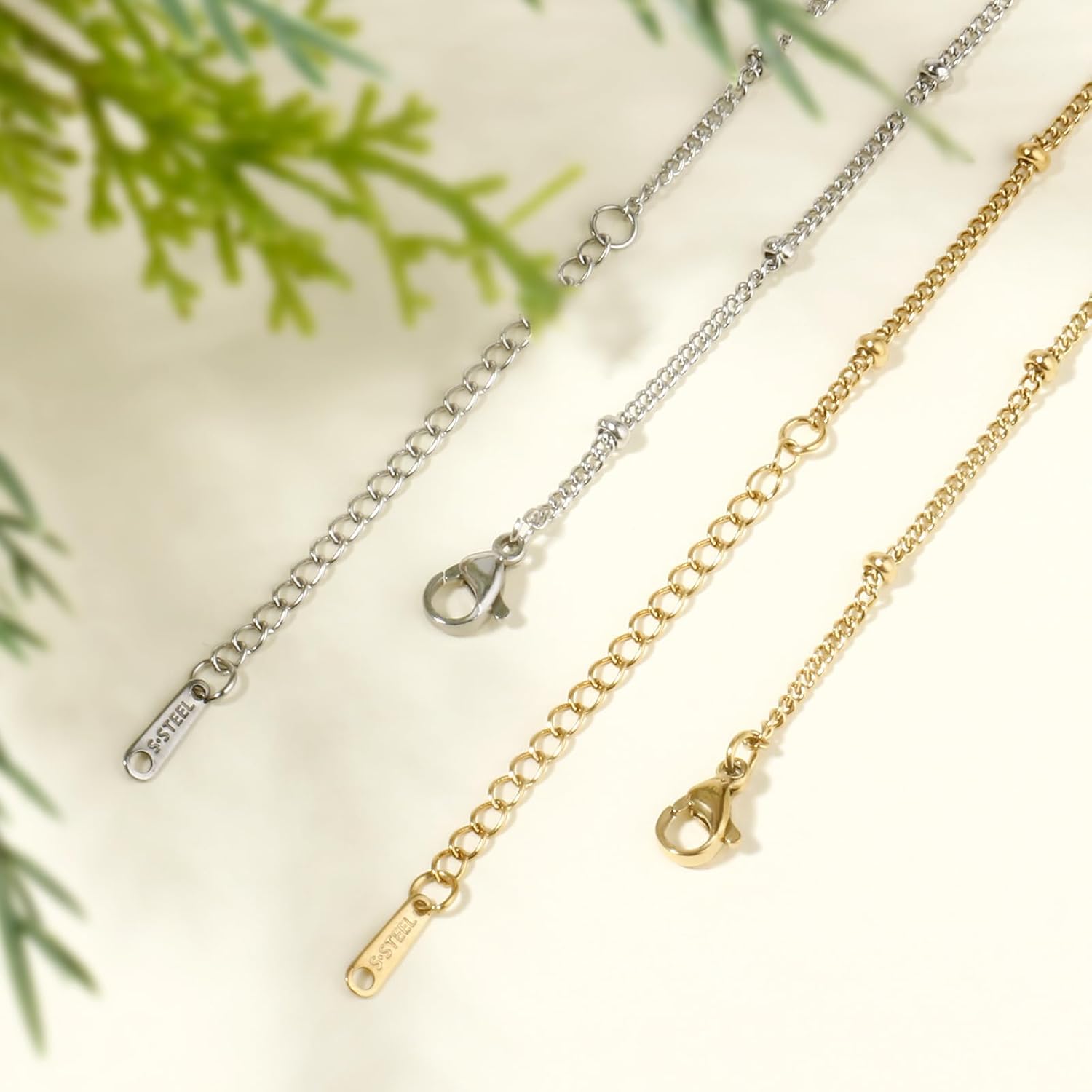 24PCS Curb Satellite Necklace for Jewelry Making 2MM Stainless Steel Curb Link Chains Bulk for DIY Necklace - Image 4