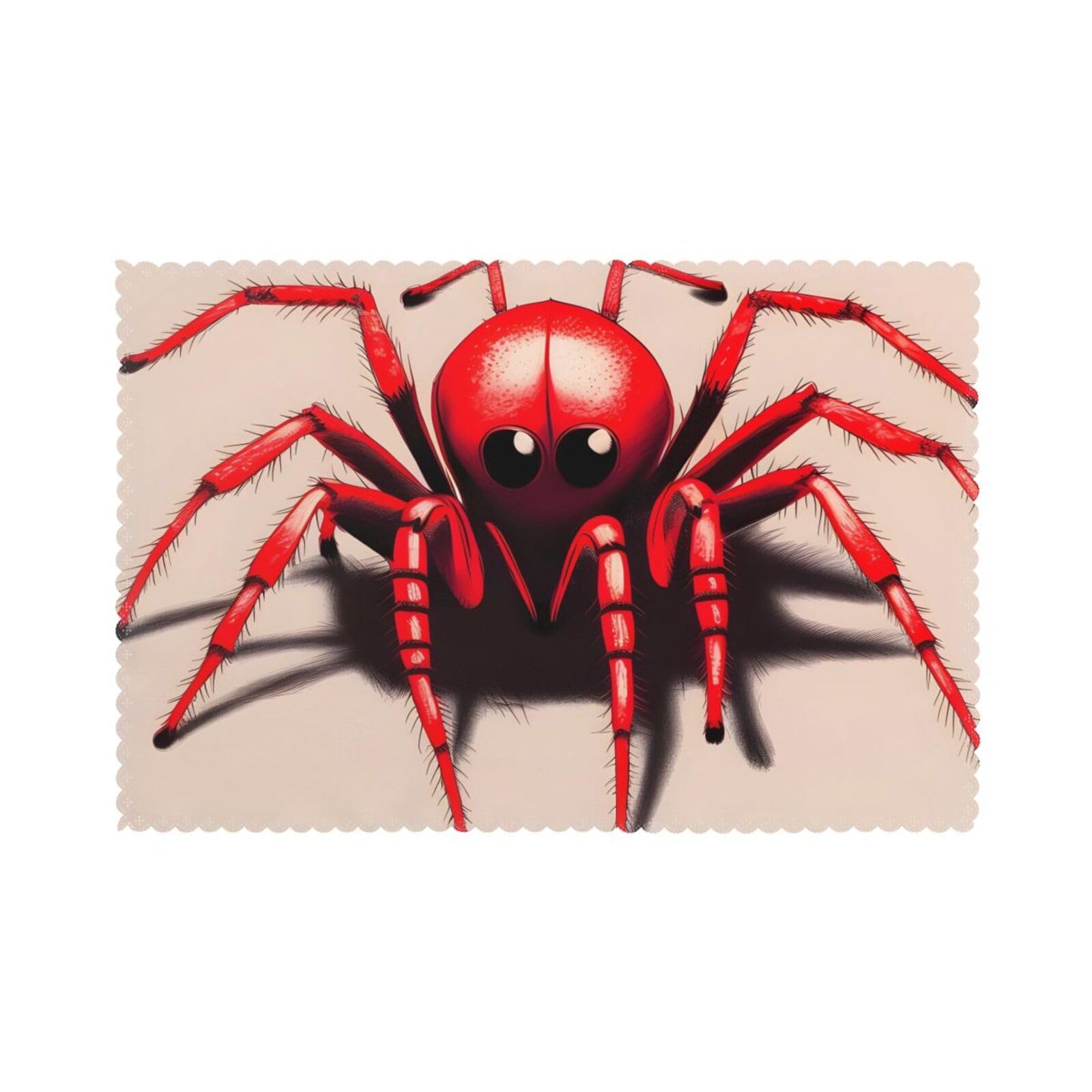 Cute little red spider Placemat set of 6, oil-proof and insulated dining table placemats, washable and wipeable.
