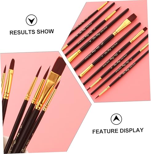 Miniatura 9 de EXCEART Cepillo de pelo de nailon, 60 unidades, pincel de acuarela, pinceles de gouache, cepillo de aceite acrílico, cepillo antidesprendimiento,