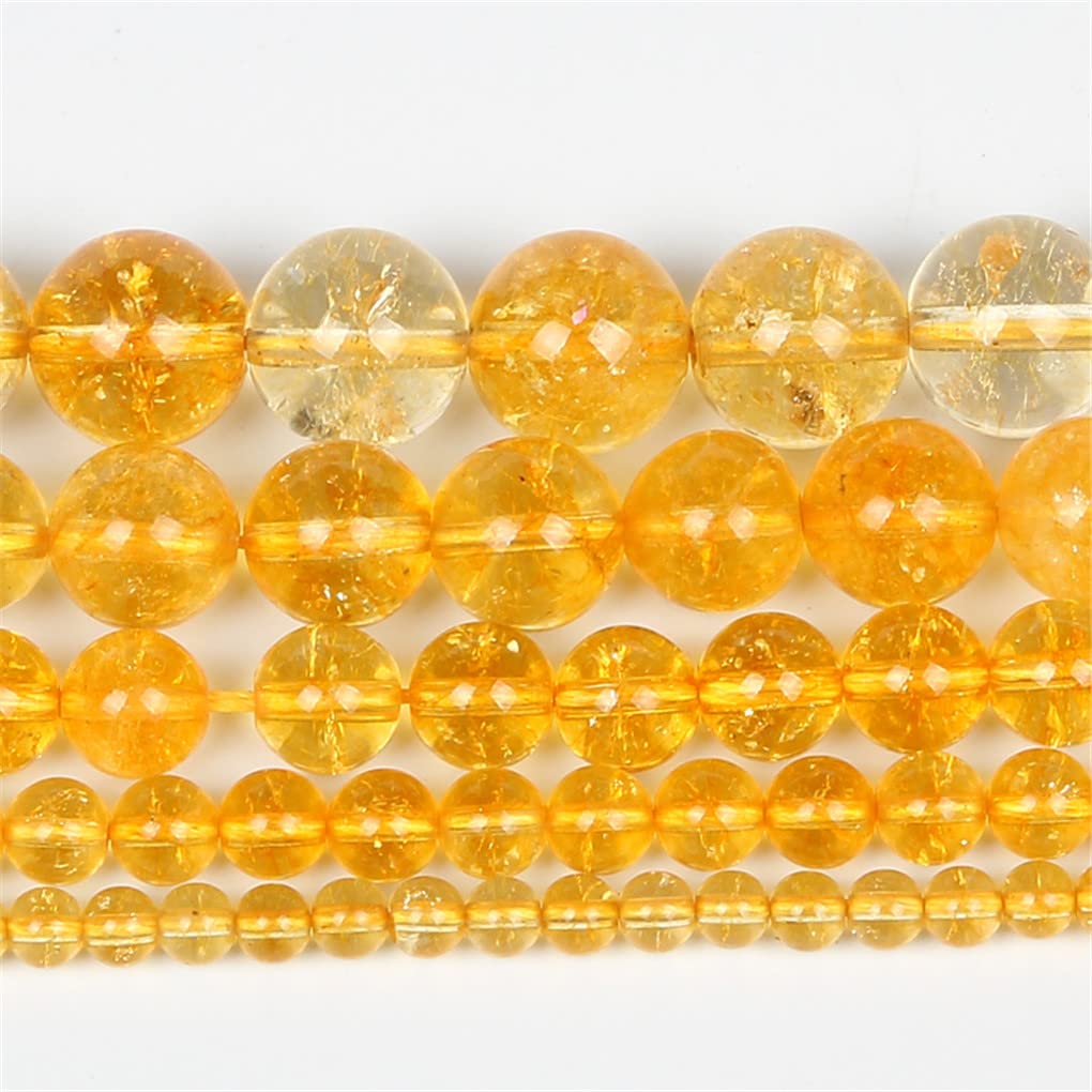 Perles de citrine 10mm pour bracelet fait main à porter au quotidien