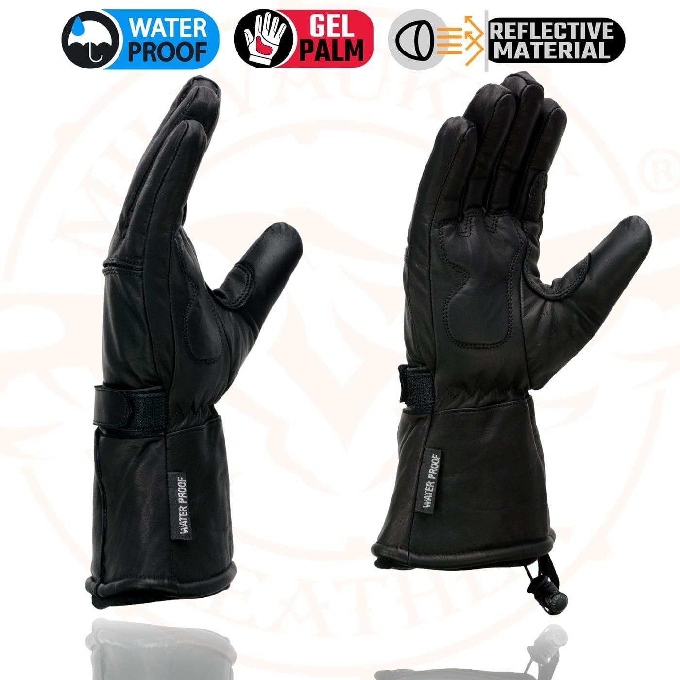 Milwaukee Leather Men's Leather Gauntlet Lined Motorcycle Hand Gloves - 2X-Large - Image 6