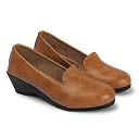 SHENELLFASHION Women’s Stylish Moccasin Loafers Shoes – Casual & Formal Heels | Comfortable Wedges Footwear, Beige - 8UK gallery image