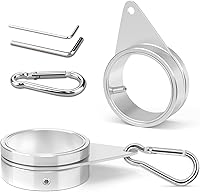 Vista 11 de Paquete de 2 anillos de poste de bandera de aleación de aluminio, anillos de montaje de bandera giratorios de 360 grados, kit de poste de bandera