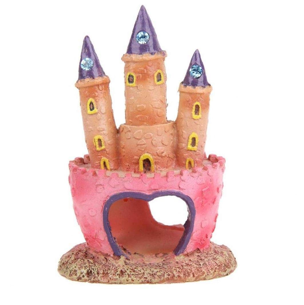 BYFRI 1pc Cartoon Resin Castle Aquariums Fish Tank Landscape Decorations Tower Ornaments for Aquatic Fish Pets Supplies