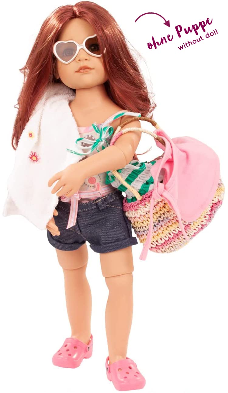 Götz 3401754 Combinaison plaisirs d'été - Taille de vêtements de poupée. XL - Ensemble vêtements et Accessoires 10 pièces pour poupées Debout mesurant 45-50 cm
