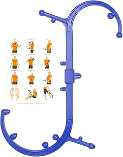 Sokiss Back Massager Hook, Trigger Point Therapy Cane Massage Self Back & Neck Massager for Deep Pressure & Myofascia Pain Relief Massage Stick Blue
