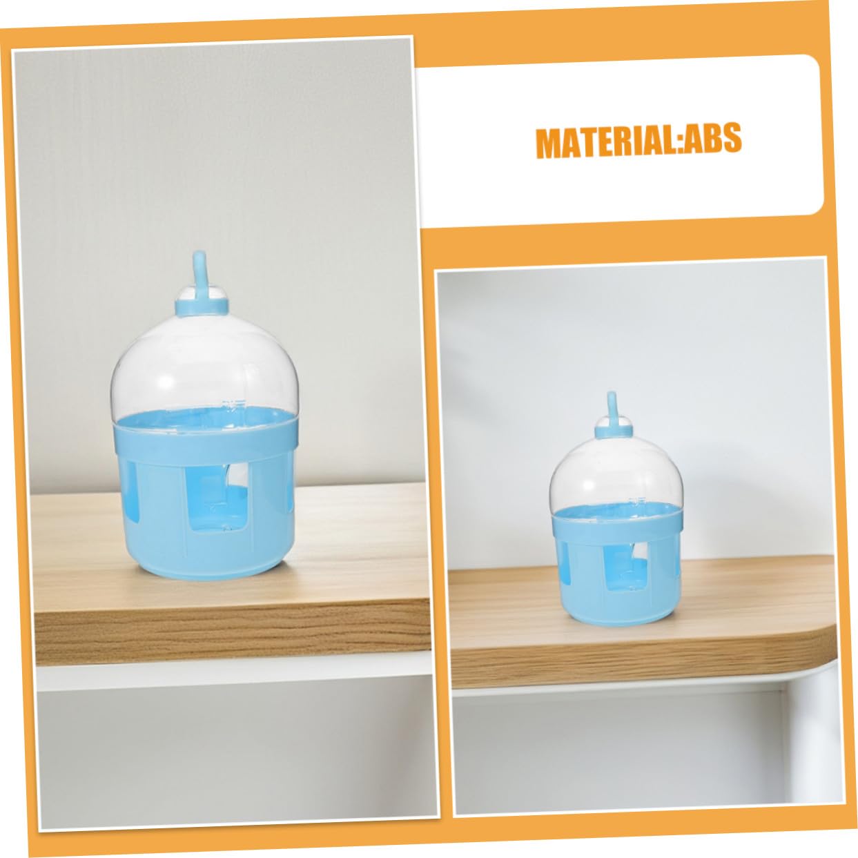 Dispensador de Agua para Palomas y Pájaros, Bebedero de Jaula Abertura Amplia, Abs Resistente, 2l Transparente, Suministros para Aves, Adecuado para Jaulas y Cuidado de Aves