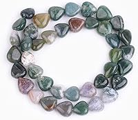 Vista 23 de GEM-Inside - Dijes de corazón de 0.394 pulgadas (0.394 in) con piedras preciosas de ojo de tigre amarillo natural para fabricación de joyas, hilo