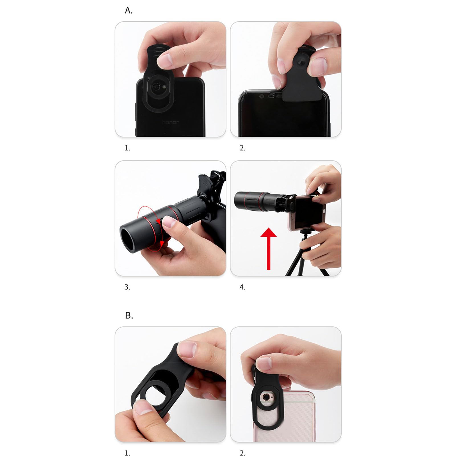 Cellulare Camera Lens Set Scatta Foto Con Obiettivo Telescopico 18X Compatibile Per Concerti Sport Evento All'aperto