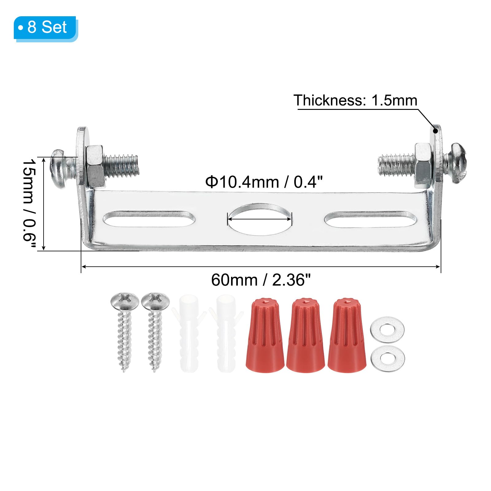 Patikil 60mm Universal Light Fixture Mounting Bracket Kit, 4 Set Crossbar Ceiling Light Plate with Screw for Wall Pendant, Chandelier - Image 2