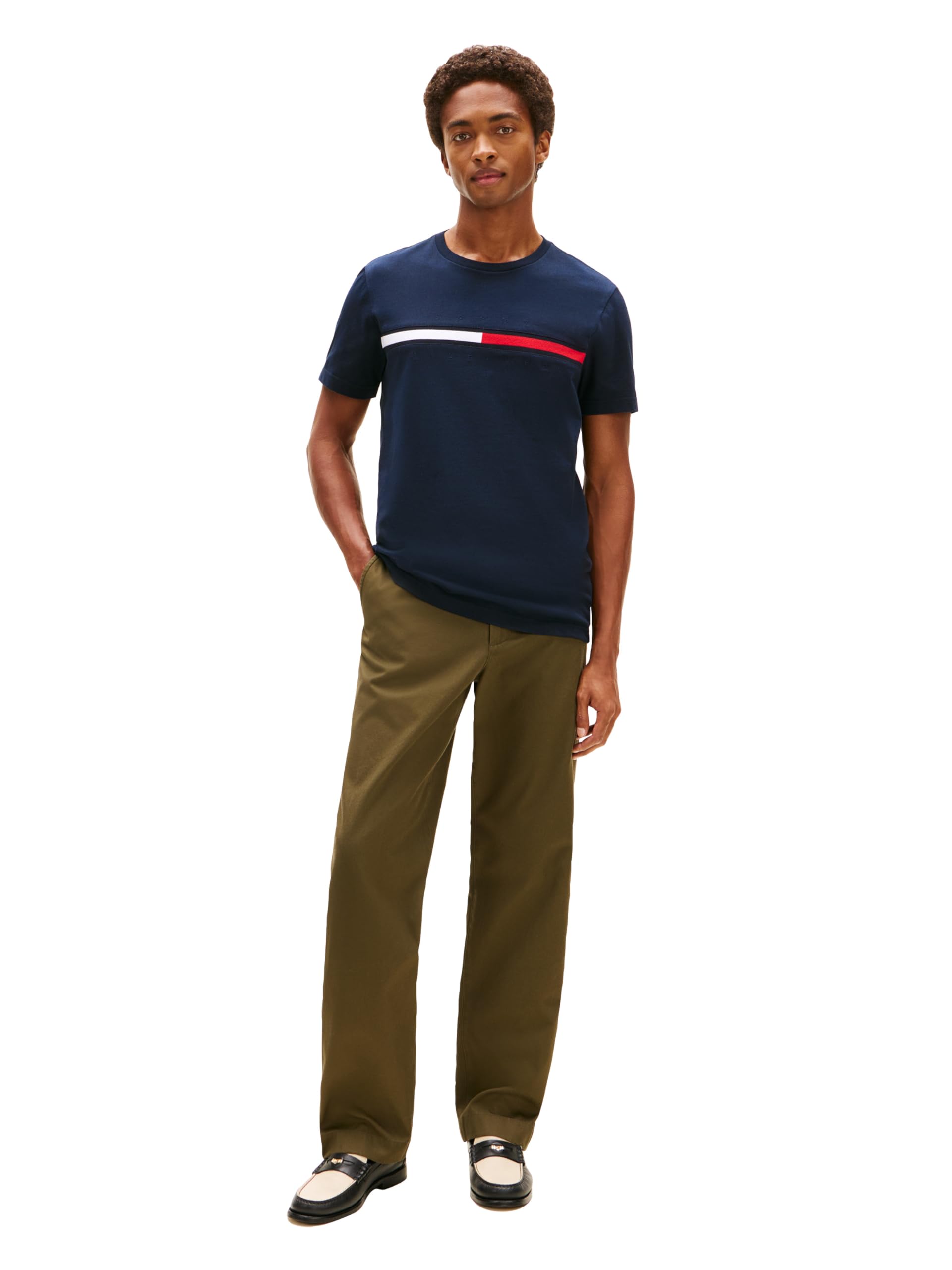 Tommy Hilfiger Men's Short Sleeve Signature Stripe Graphic T-shirt