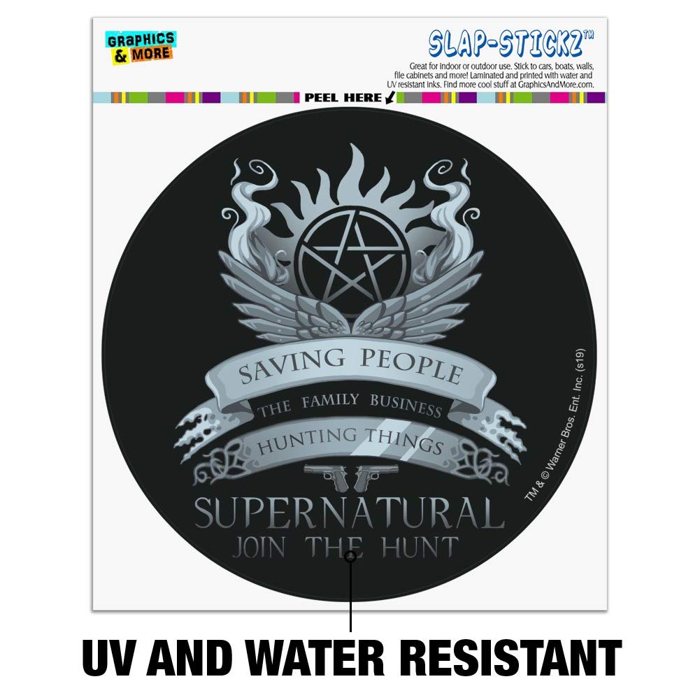 Supernatural Saving People Hunting Things Automotive Car Window Locker Circle Bumper Sticker