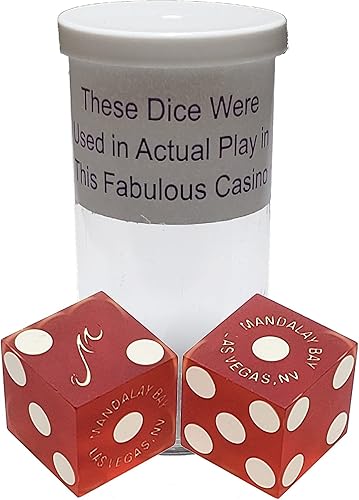 Miniatura 5 de Amplia selección de auténticos pares de dados de dados de casino de Las Vegas, números de serie mixtos (Bally (Red Frosted))