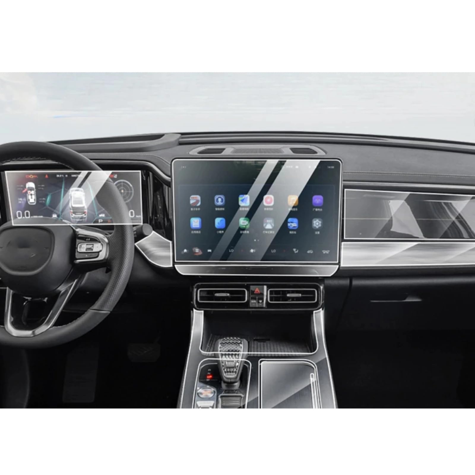 Dla GAC ​​Dla Trumpchi GS8 2023 2024 akcesoria do wnętrza samochodu folia przezroczysta TPU Panel przekładni konsola środkowa folia odporna na zarysowania