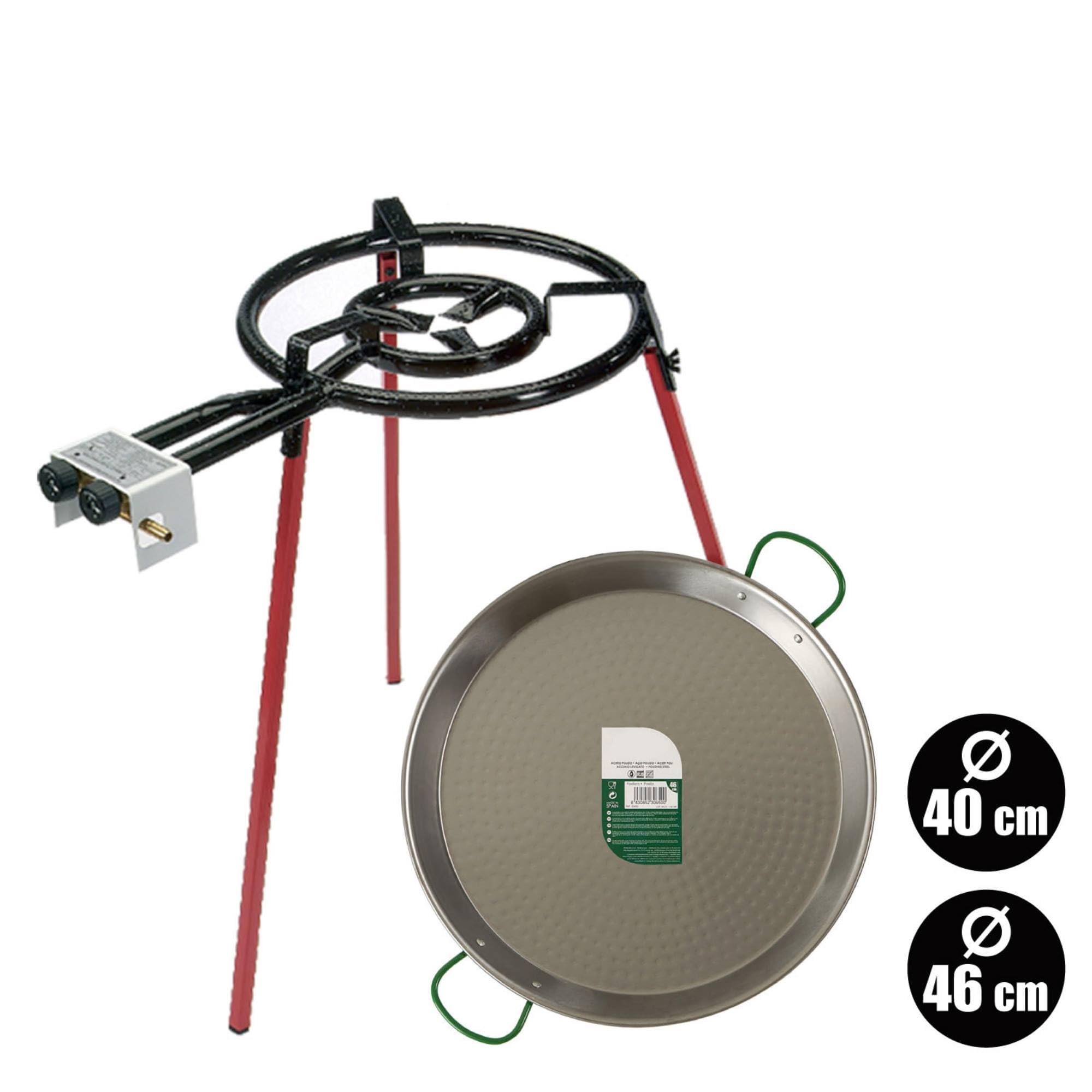 San Ignacio Set paella lucidata 46 cm bruciatore 400 mm collezione LA DEHESA