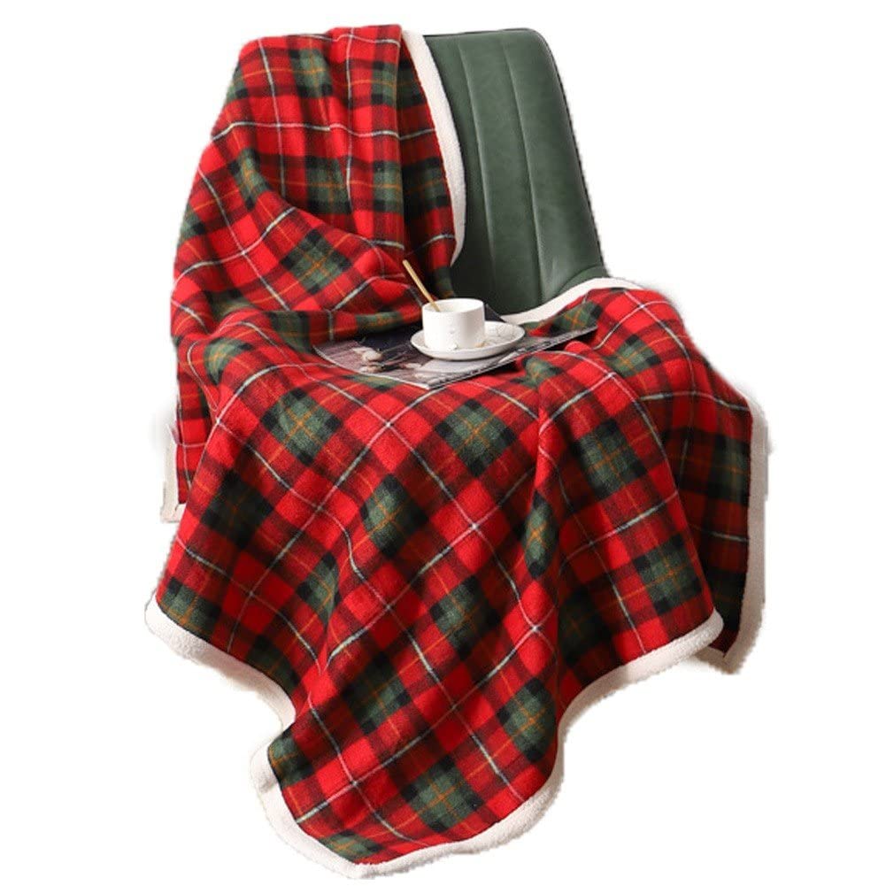 Manta De Lanzamiento De Navidad para Sofá, Manta a Cuadros Suaves Y Suaves para Invierno, Mantas De Cama Roja Y Verde Manta De Navidad
