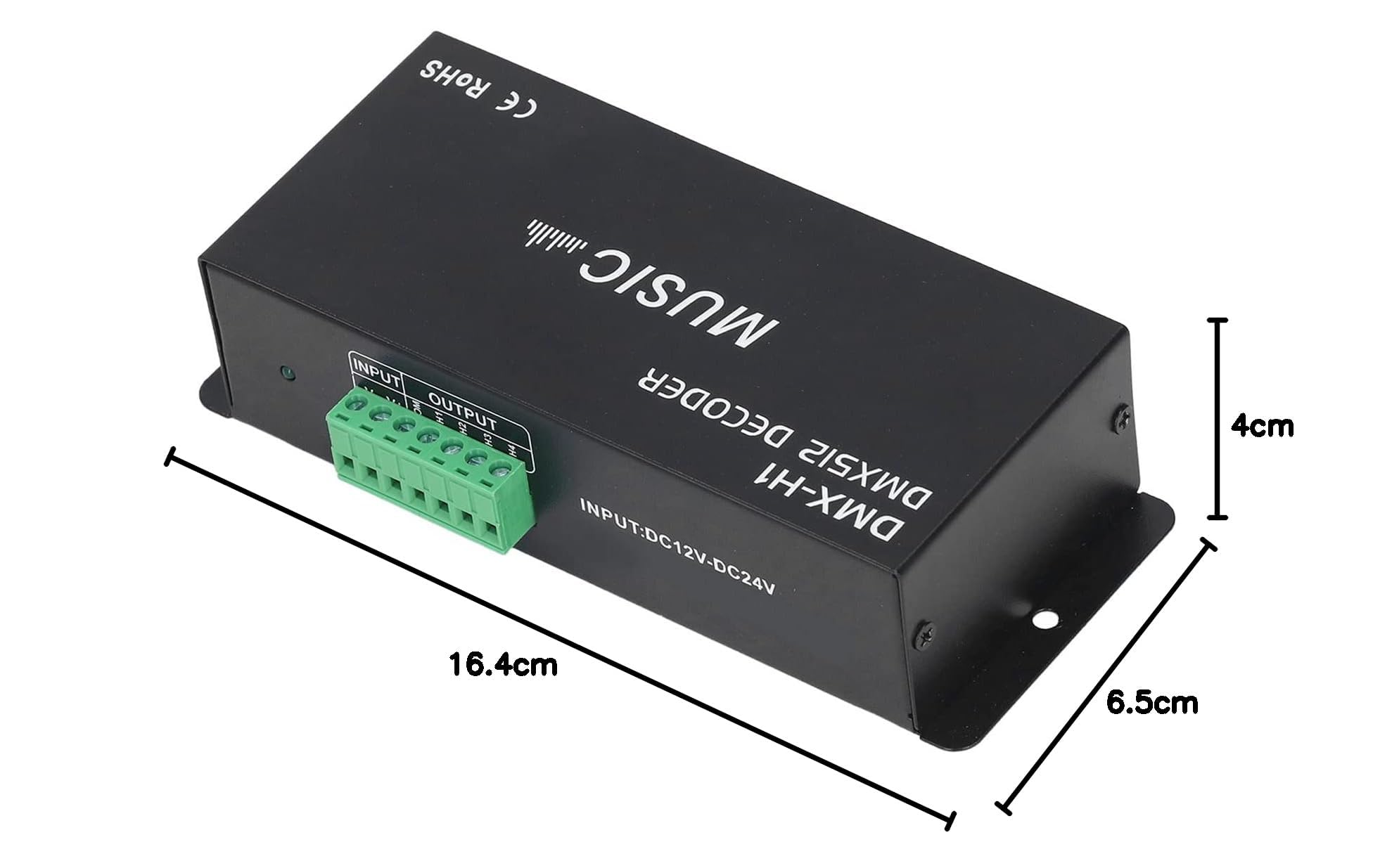 Haofy 3/4 Kanal DMX 512 Decorder, 12V-24V LED Strip Light Controller für RGB RGBW LED Beleuchtung, LED Dimmer Treiber mit 2 Steckern für LED Bandleuchten(8A pro Kanal)