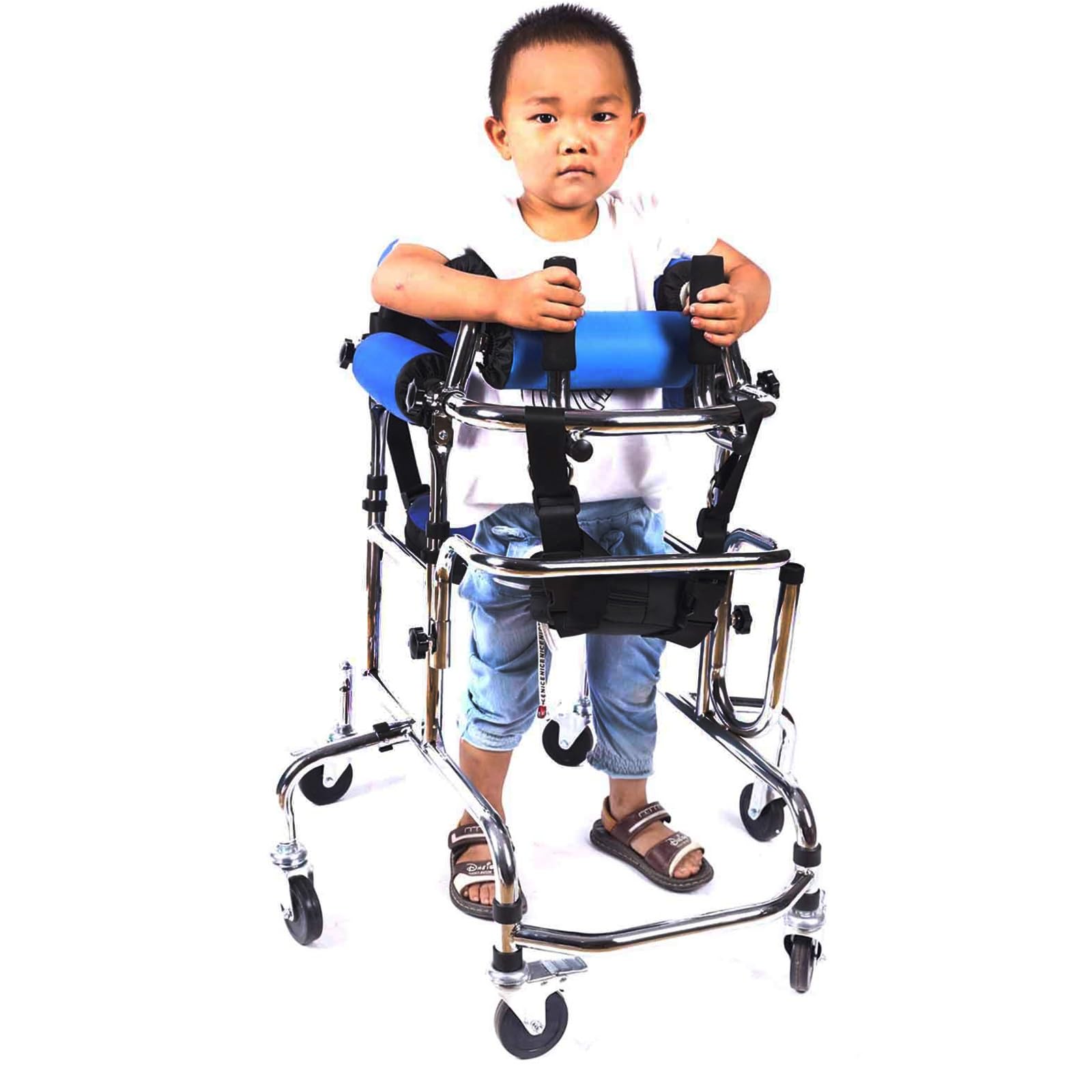 Pomoce do chodzenia dla osób niepełnosprawnych Aluminiowy rollator z regulacją wysokości dla dzieci i dorosłych Przenośny sprzęt do chodzenia dla osób z porażeniem mózgowym Lekki rollator z sie