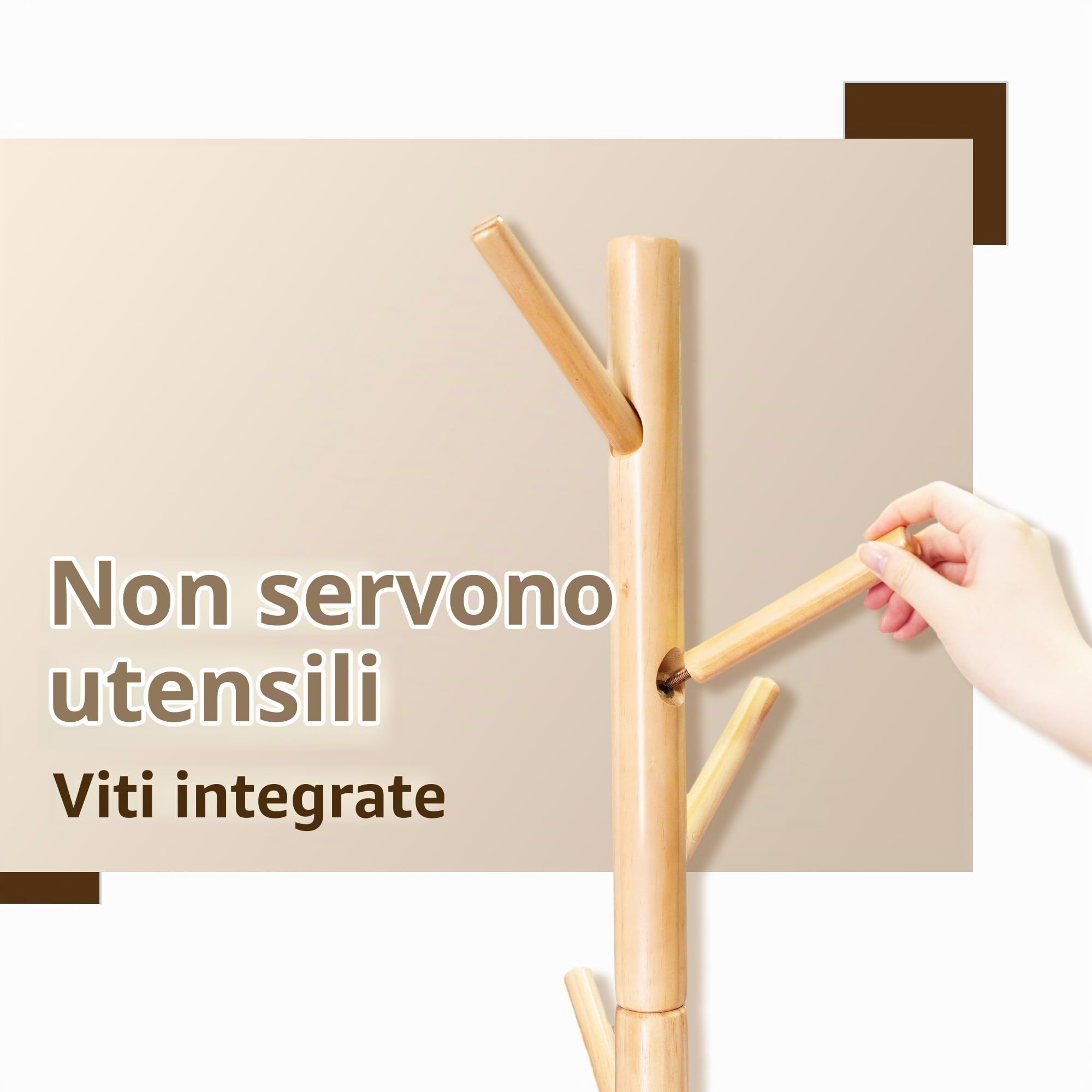 VaeFae Appendiabiti da terra, 3 livelli regolabili in altezza con 8 ganci | Base tripode stabile, montaggio semplice senza attrezzi, struttura salvaspazio, ideale per abiti, cappelli e bors