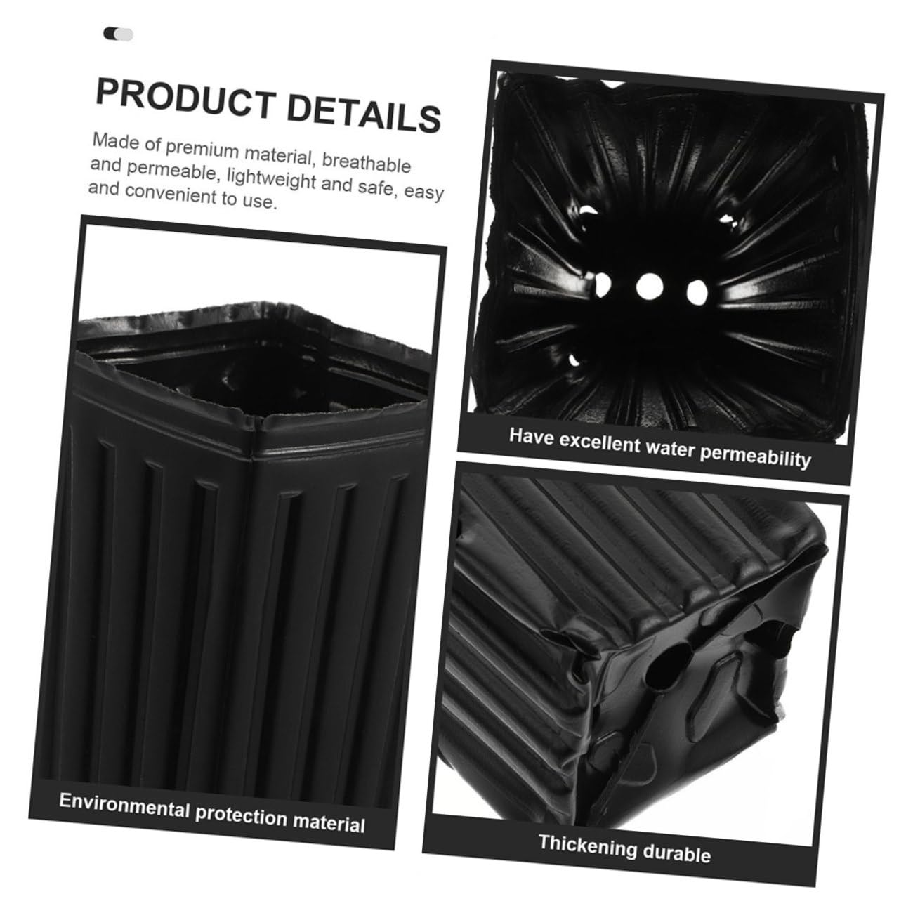 Pot de Semis Plastique Noir 60pcs pour Arbres et Fruits, Multi-Usage Perméabilité à l'eau, pour Jardinage et Pépinière