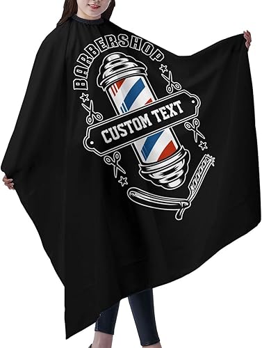 Miniatura 2 de Capa de peluquería impermeable personalizada, añade tu texto fotográfico, capa personalizada de peluquería para hombres, capa de corte de pelo