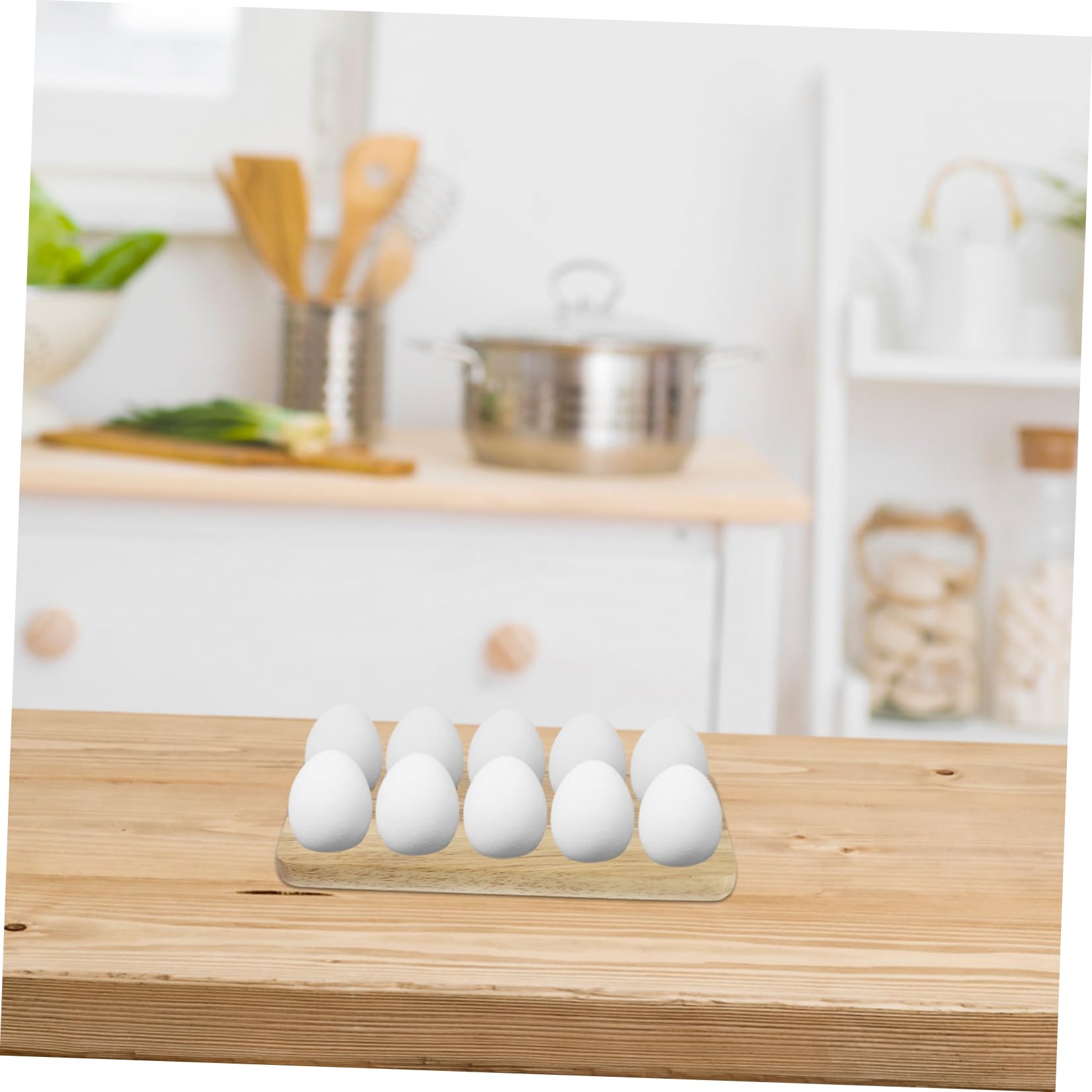 Gatuida Bandeja De Madera Para Huevos Cocinas Soporte De Cocina Para Guardar Huevos Recipiente De Madera