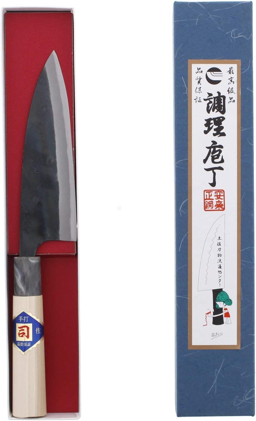 Tosa Cutlery Knife, Black Hammered, Boating Knife, White Steel, No. 1, 6.5 inches (165 mm)