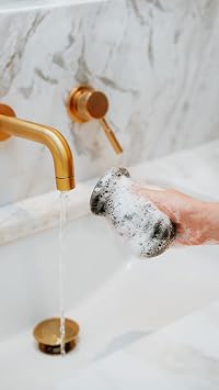 Bathorium Konjac Bamboo Charcoal Body Sponge, Natural Exfoliating & Cleansing Sponge, 100% Plant-Based, Ideal for Sensitive Skin & Daily Use, 1 Sponge