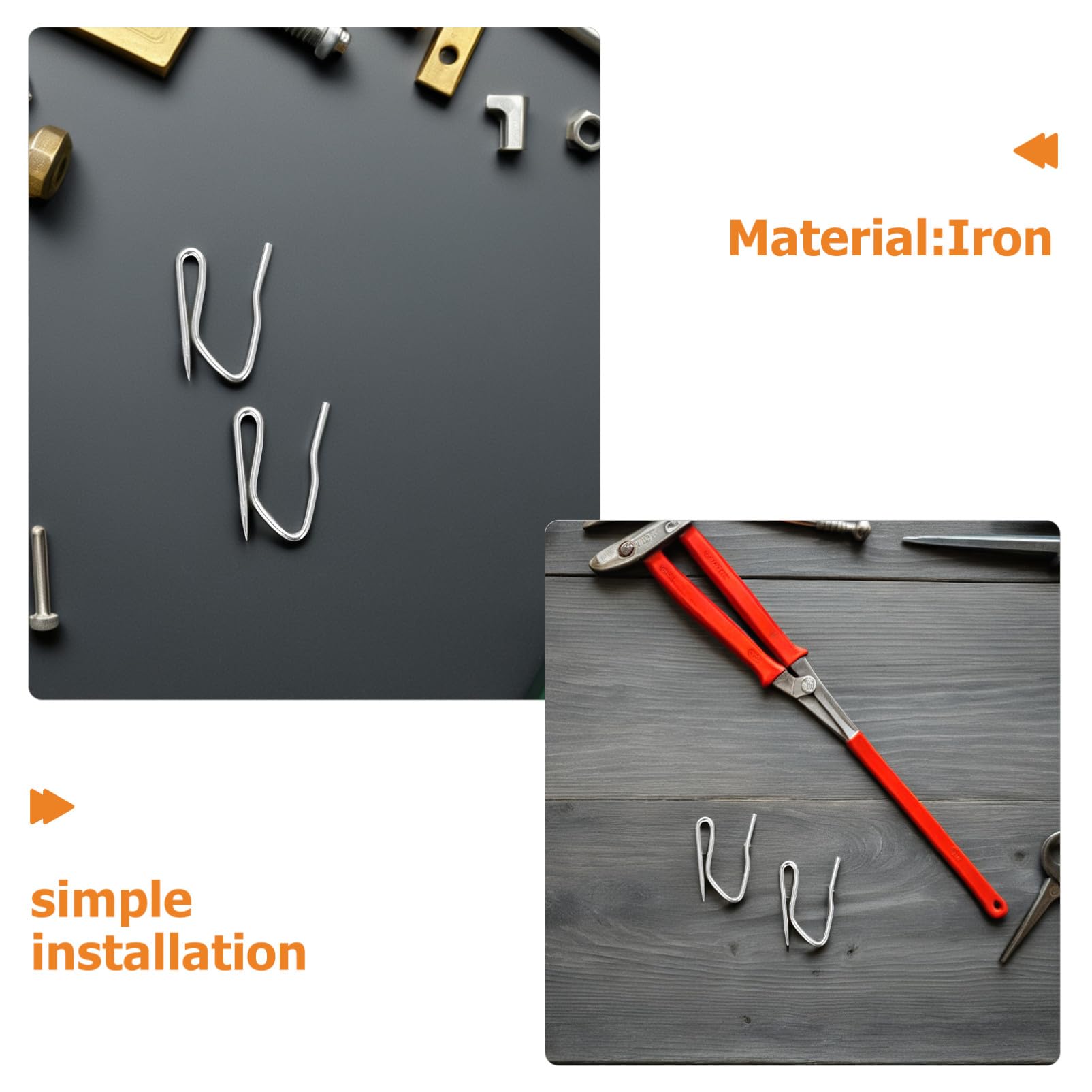 500 Stück Schwere Metall Vorhanghaken mit Clips Robuste Drapery Pin Hooks für Vertikale Jalousien Faltenvorhänge und Gardinen Vielseitige Fenster Duschvorhanghalterung Einfache