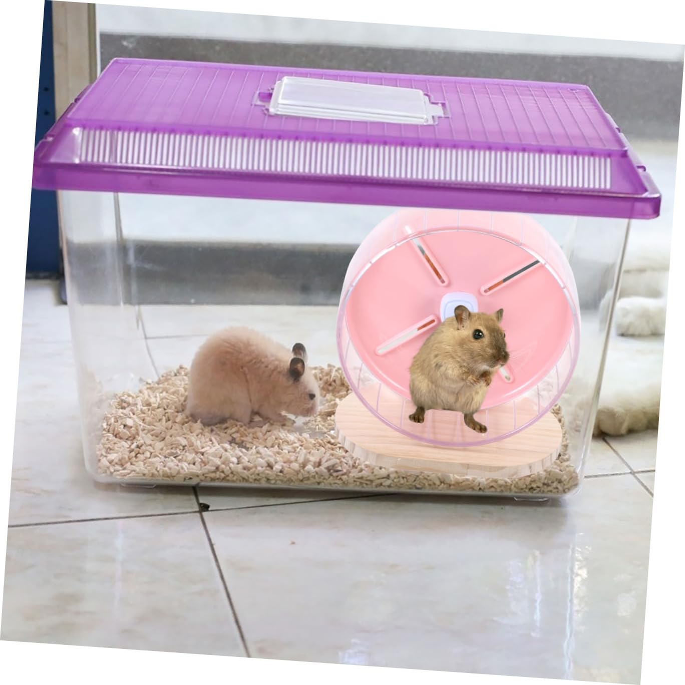 Rueda Silenciosa para Hámster con Base Estable Accesorio de Ejercicio para Roedores Pequeños como Erizos y Chinchillas Diseño Ergonómico y Compacto para Jaulas de Mascotas