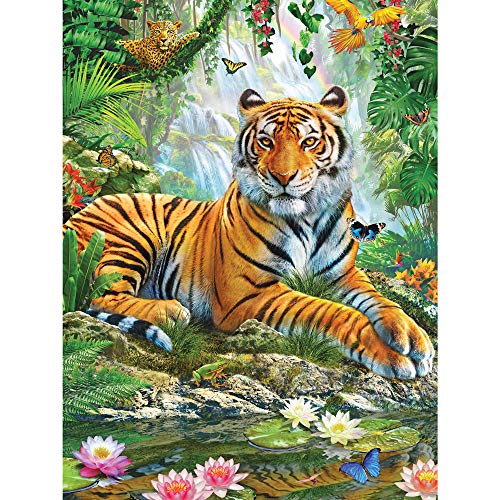 Bits and Pieces - Tiger on a Rock 1000 Piece Jigsaw Puzzles for Adults - Each Puzzle Measures 20