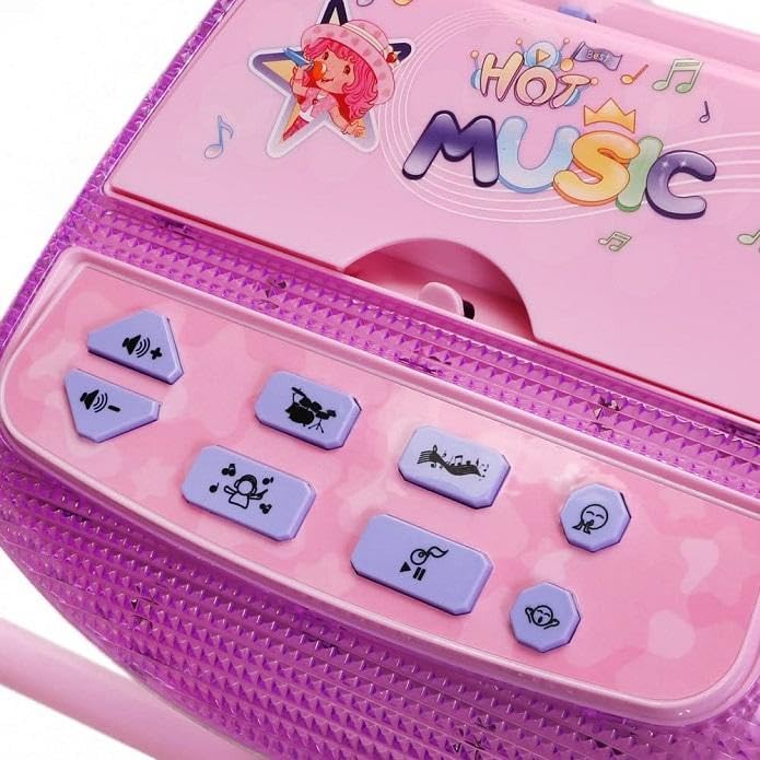 Image of Cable World Stand Karaoke Machine for Kids, Singing Toys Gifts for 3 4 5 6 7 8 Year Old Girls Boys, Rechargeable Kid Microphone Bluetooth Speaker with Mic for Girl Age 4-6 Toddler Birthday Party Toy
