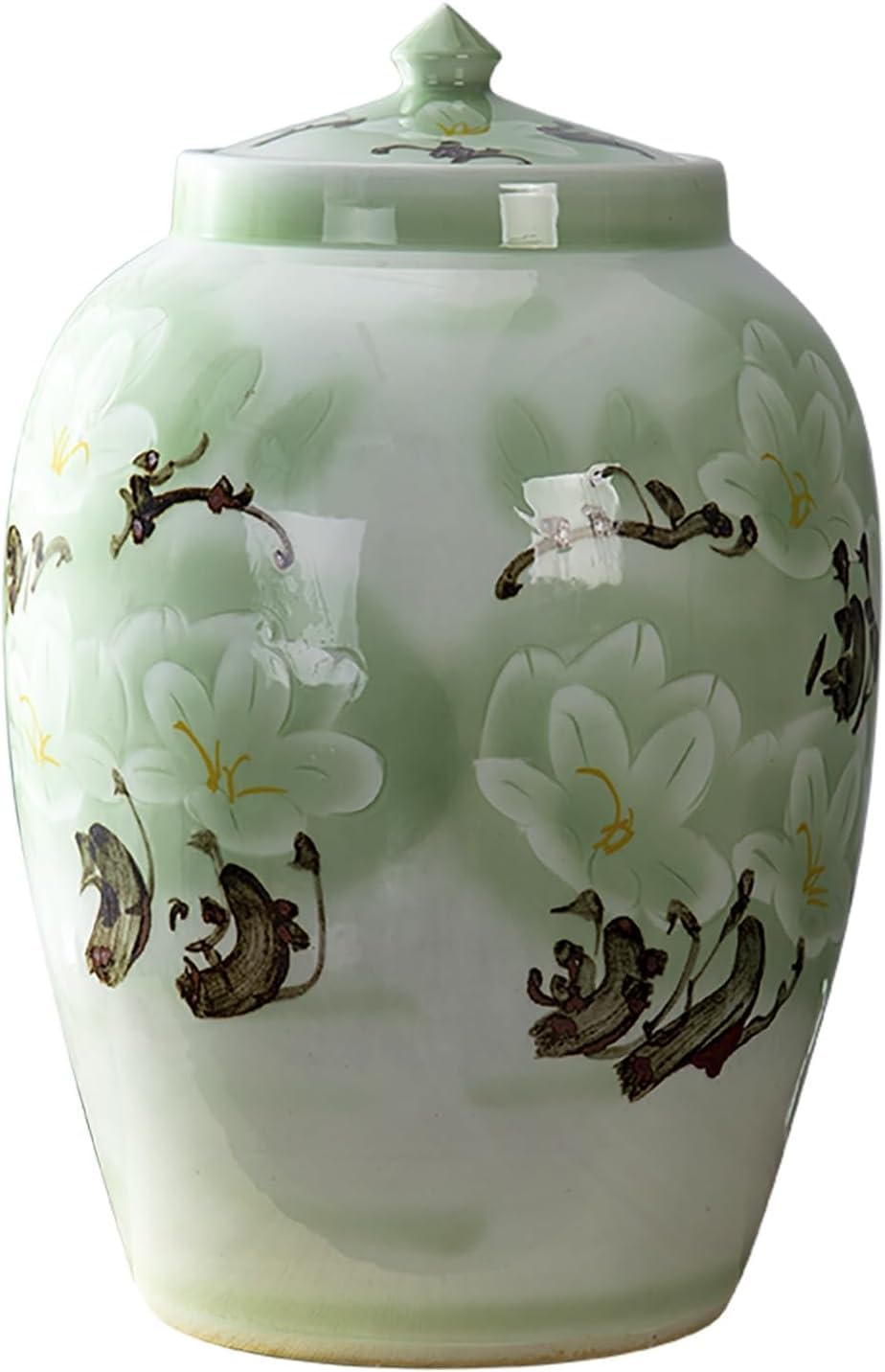 Ceramiczny pojemnik do przechowywania ryżu z pokrywką | 10/15/25 kg Kuchnia domowa: przechowywanie ryżu i zbóż(Capacity 10kg)