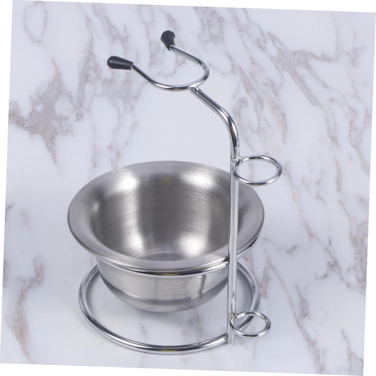 Healeved 2 Piezas soporte y para brochas de afeitar afeitadoras calvas para la cabeza de los hombres soporte de afeitar con cuenco stainless steel portaherramientas soporte de afeitado