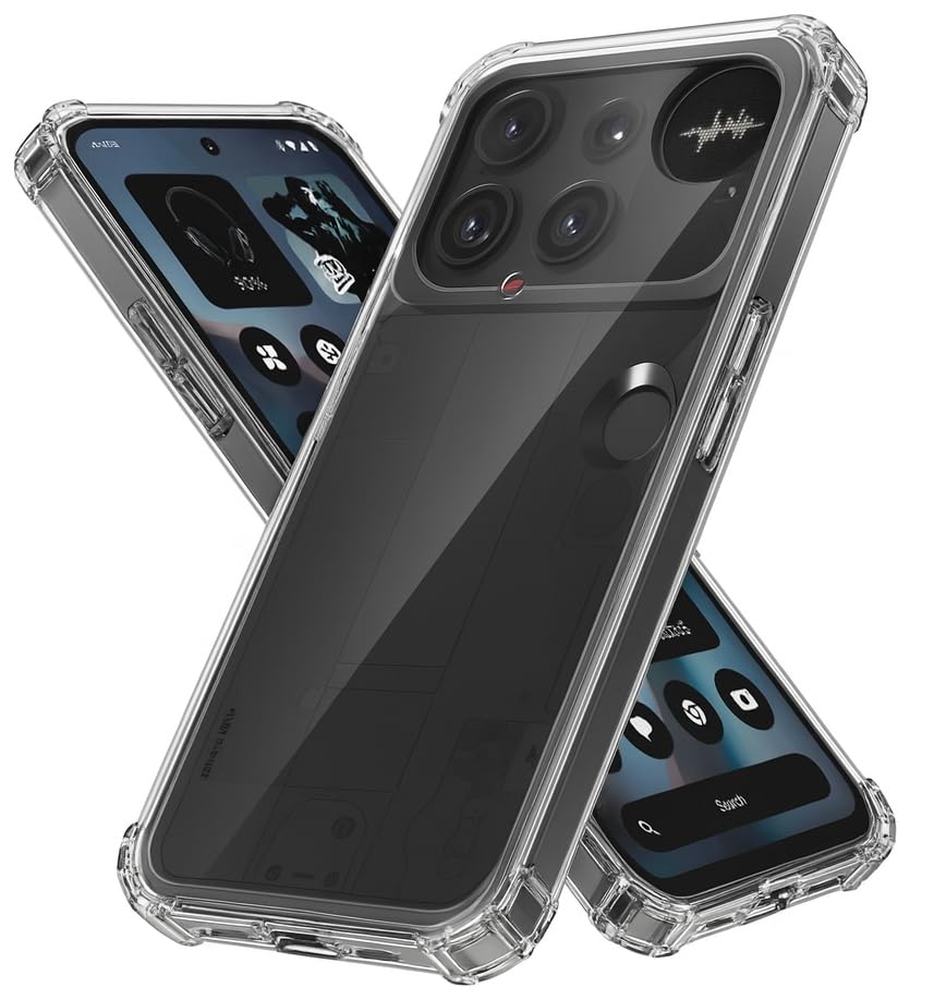 Image of Hybrid Clear Case for Nothing Phone 3, Hard PC+TPU Shockproof, Anti-Yellowing Cover with Camera Protection (Transparent)