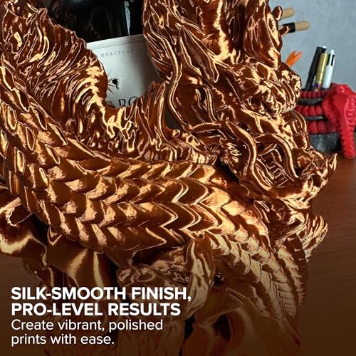 Image of Polymaker Panchroma Silk PLA Filament 1.75mm for 3D Printing, 1kg, Bronze | Neatly Wound, High-Gloss Finish PLA, Easy Print & Smooth Feeding, Compatible with Bambu Lab & Most 3D Printers