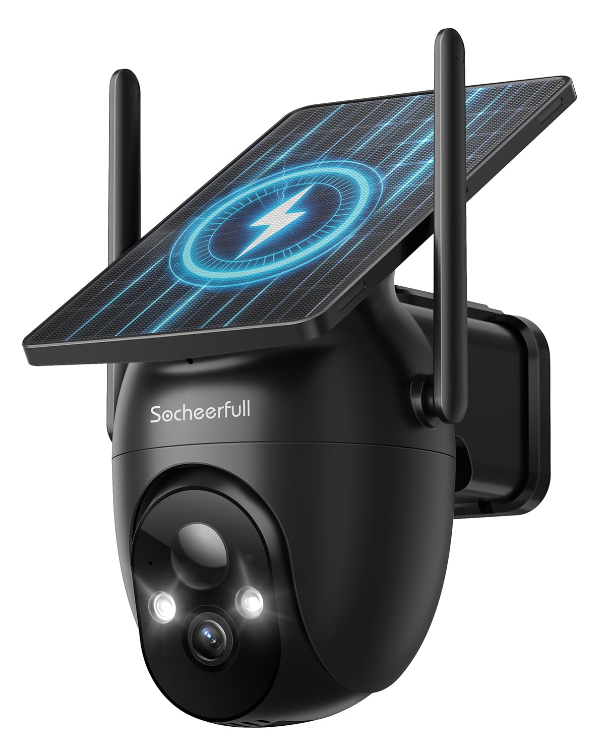 Socheerfull 2K Überwachungskamera Aussen Solar,Einfach zu Montieren, Lädt bei Schwachlicht,2.4GHz Kabellos Kamera Überwachung Aussen mit PIR, IP66,Geeignet für Häuser,Gärten,Garagen