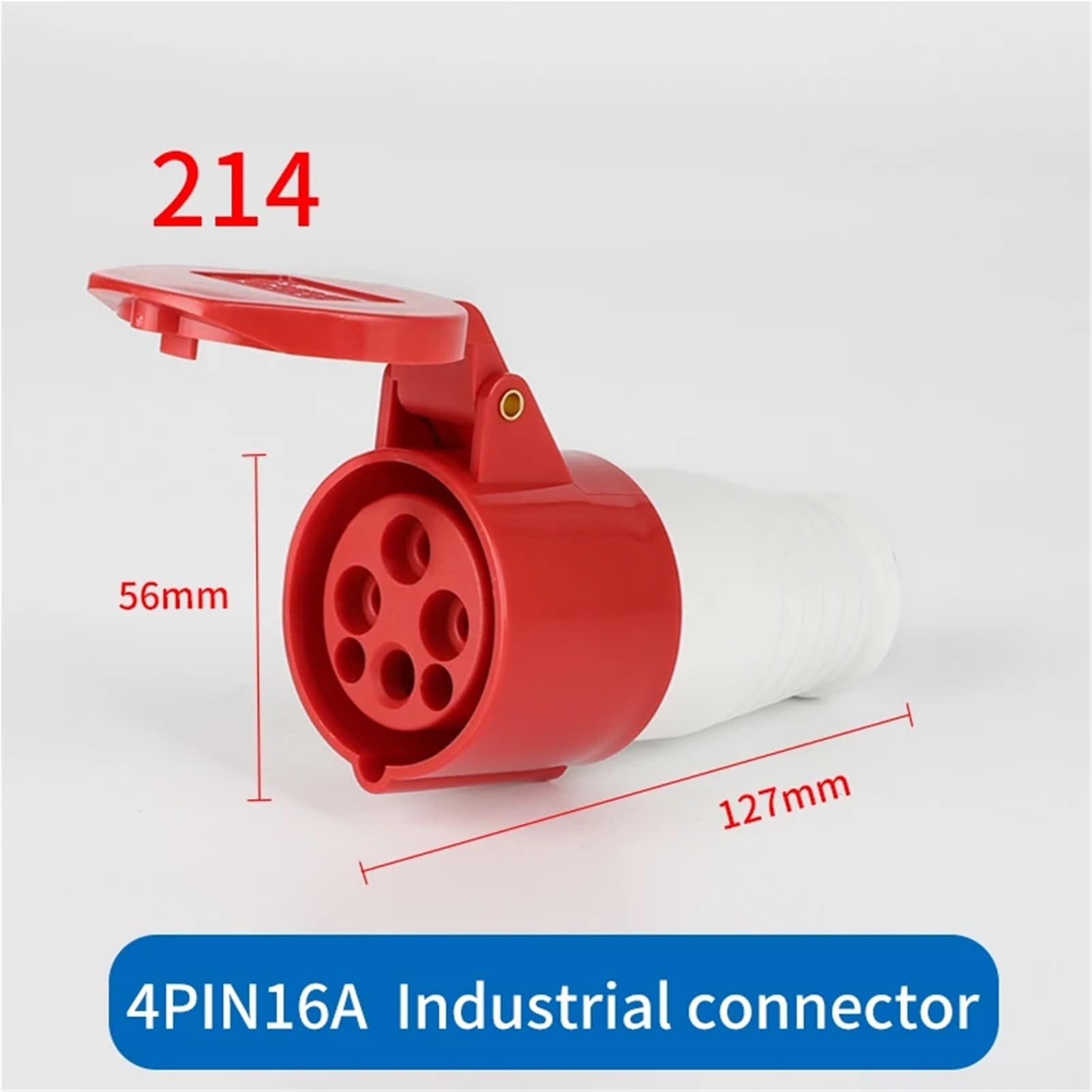 1 presa industriale impermeabile IP44 - connettore elettrico a 4 pin 16 A for montaggio a parete