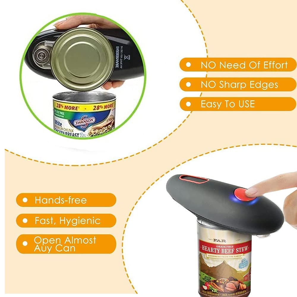 Ouvre-boîte électrique, Ouvre-boîte Automatique à Une Touche, Gadget De Cuisine à Bord Lisse Pour Les Personnes âgées Souffrant D'arthrite