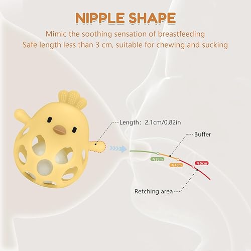 Miniatura 2 de MCGMITT Juguetes de dentición para bebés de 3 a 6 meses, juguete de silicona fácil de agarrar para bebés de 0 a 12 meses, juguetes sensoriales